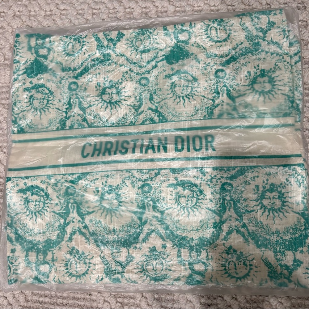 Brand New Canvas Dioriviera Toile de Jouy Soleil Tote Aquamarina - Picture 3 of 4